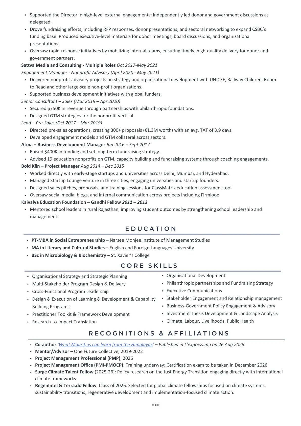 Taniya D'silva Curriculum Vitae Page 2